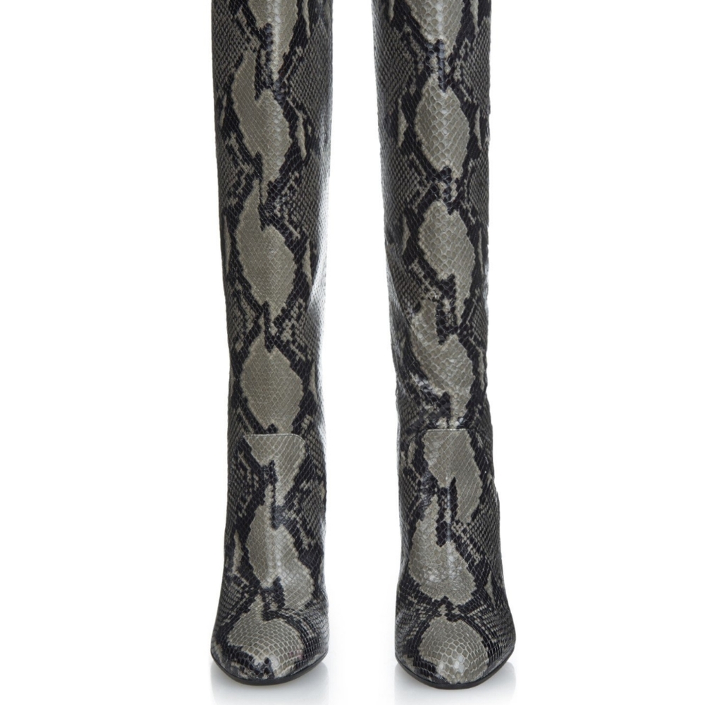 Dvf Gladyss Grey/Python Embossed Boot Size 7.5 - image 2